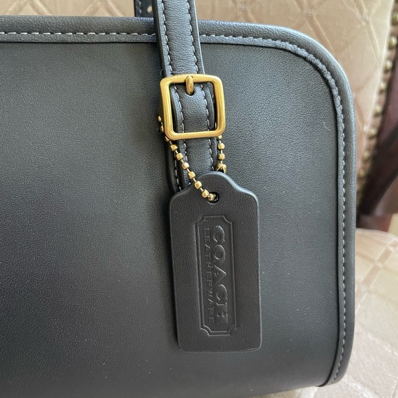 Coach Black Leather Swing Zip Shoulder Bag (Cherry Charm Included) - Picture 3 of 10